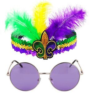 3938 Mardi Gras Accessoriess For Women Feather Fascinator Headband